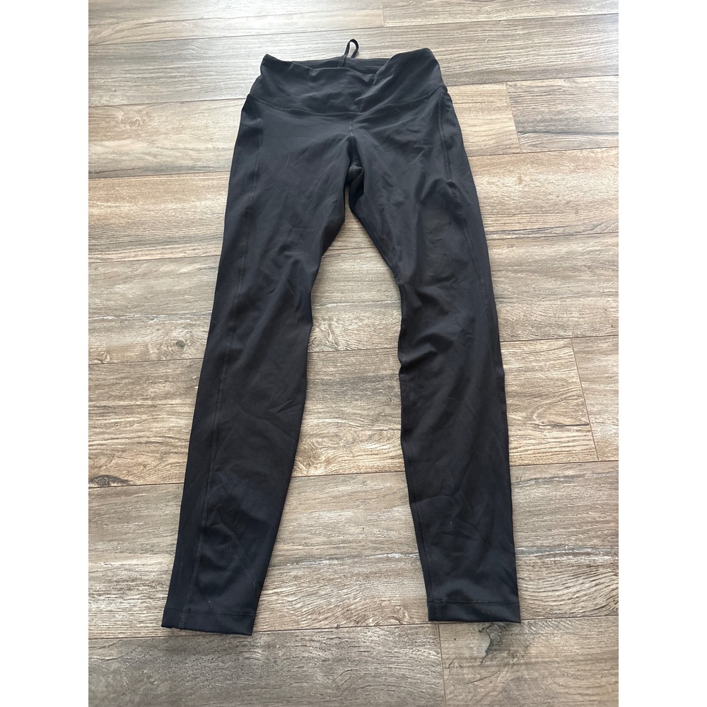 Nike Dri-FIT Women Black Running Leggings Mesh Panels Size S Zipper Pocket